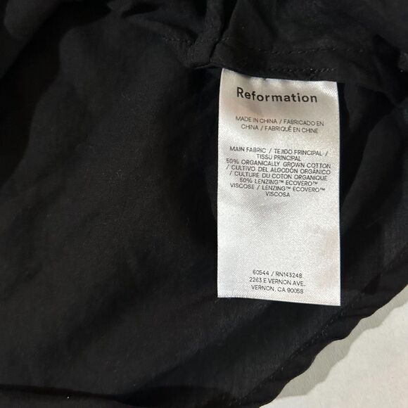 REFORMATION, Cherry Cotton, V-Neck, Cropped top, Black & White, sz 2, RomCom - Picture 5 of 7